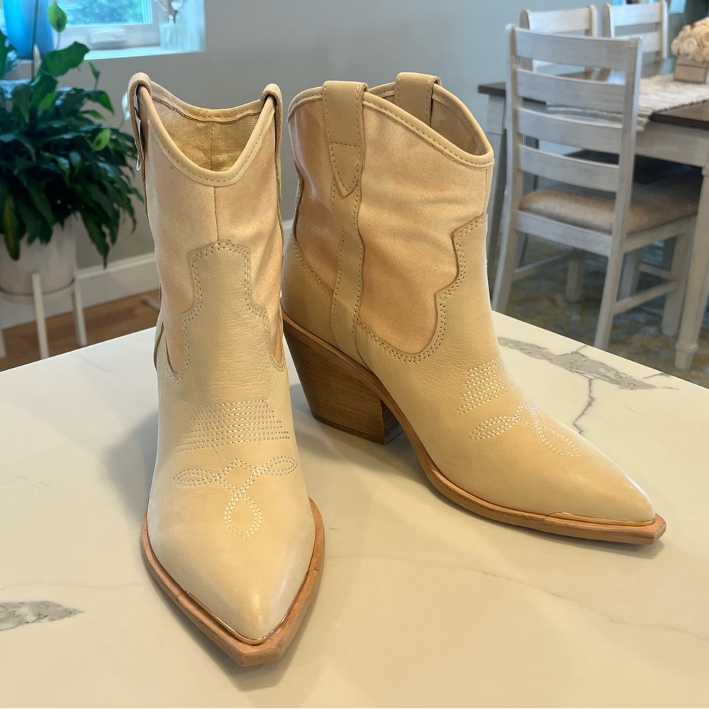 Dolce Vita Cream Ankle Boots